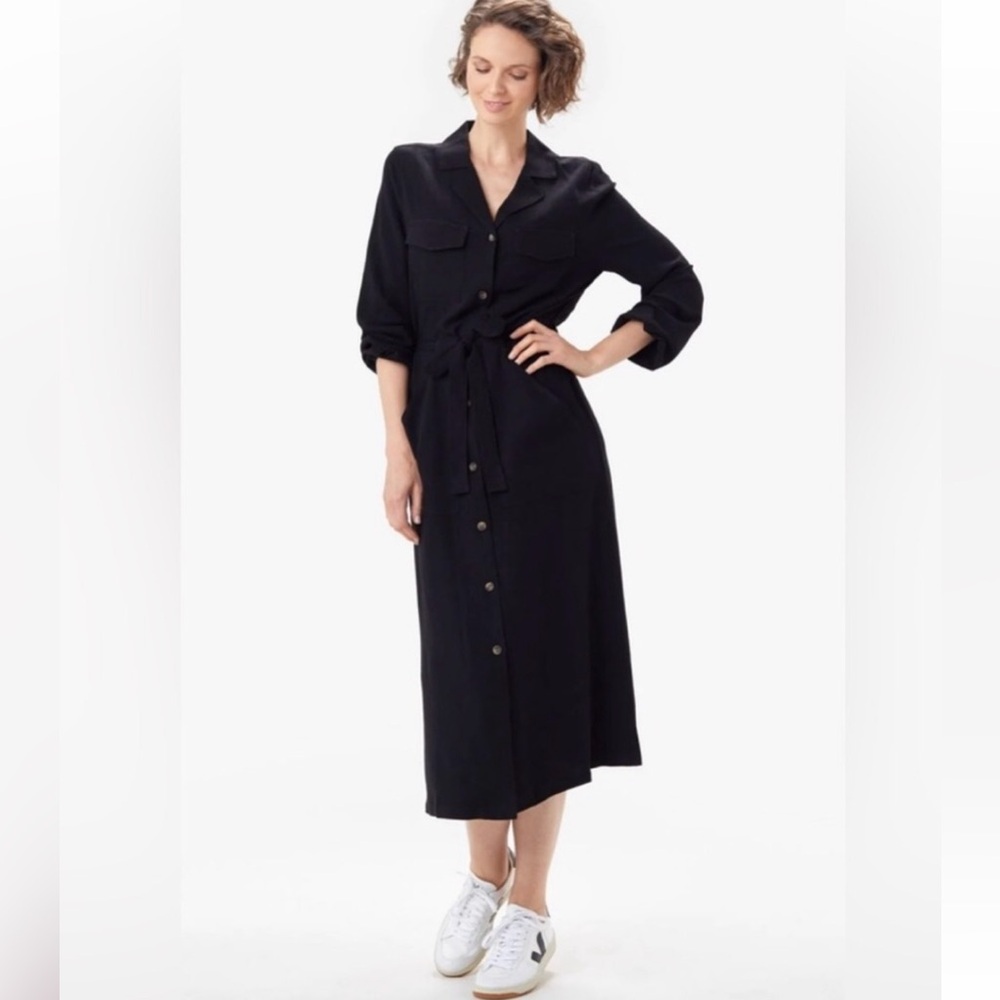 NWT Lole Black Pearse Long-Sleeve Dress. NEW